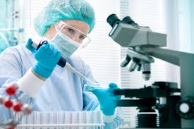 working on a lab